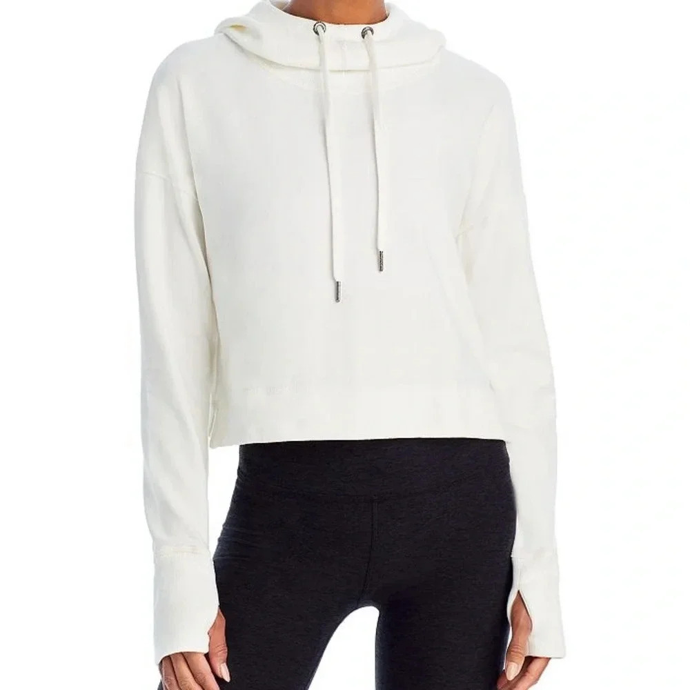 Sweaty Betty Escape Luxe Fleece Hoodie in Lilly White Sz M